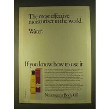 1980 Neutrogena Body Oil Ad - Effective Moisturizer