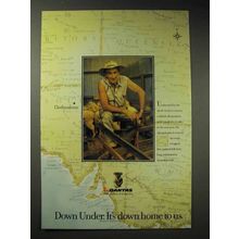 1988 Qantas Airline Ad - Down Under Down Home to Us