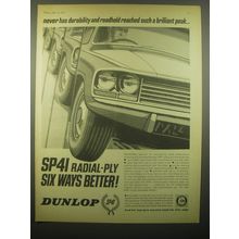1965 Dunlop SP41 Tires Ad - Never has durability and roadhold reached