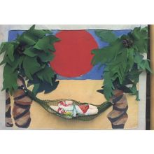Puppet In Hammock Japanese Sun Cumbria Crafts Postcard