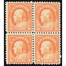 509, Mint FVF NH 9¢ Block of Four Stamps CV $100. ** Stuart Katz