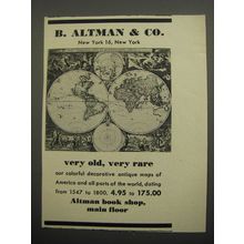 1955 B. Altman & Co. Maps Advertisement - Very old, very rare