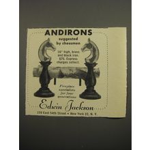 1955 Edwin Jackson Andirons Advertisement - Suggested by Chessmen