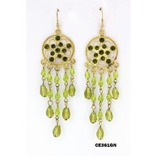 Chandelier Rhinestone Earring - Green - ER-CE361GN