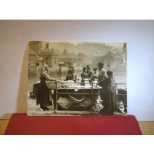 TOM GAINES at MRS. WILSON'S FISH STALL, WHITBY, Yorkshire unused postcard 1982 =