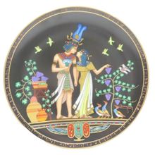 Egyptian Decorative Plate 22 CM Pharoah & Queen Kissing Gift Collectable Osaris