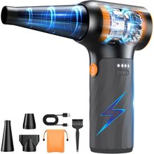 Compressed Air Duster, 260000RPM Cordless Electric Air Blower with Brushless Mot