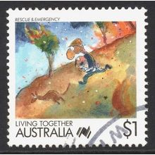 AUSTRALIA 1988: LIVING TOGETHER - $1 RESCUE & EMERGENCY USED (G1)