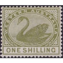 Western Australia 1890 1/- Pale Olive Green