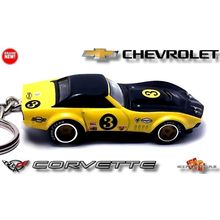 RARE KEY CHAIN 69/70 YELLOW BLACK CHEVY COPO CORVETTE C3