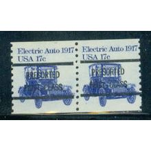 1906a 17c Electric Auto Fine MNH Dry Gum Gap Pair PreCnx Type A W0196