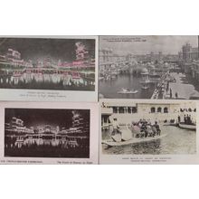 Franco Exhibition Court Of Honour Fireworks Night Illuminations 4x Postcard s