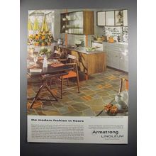 1954 Armstrong Embossed Inlaid Linoleum Ad - Style 5310