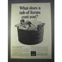 1966 Moore Business Forms Ad - A Tub of Forms Cost