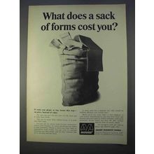 1966 Moore Business Forms Ad - A Sack of Forms Cost