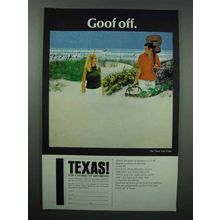 1969 Texas Tourism Ad - Gulf Coast - Goof Off