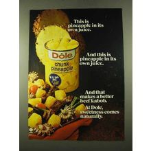 1975 Dole Chunk Pineapple Ad - Its Own Juice