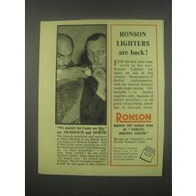1949 Ronson Cigarette Lighters Ad - Richard Murdoch and Kenneth Horne