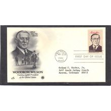 FDC Art Craft 2218i 22c Woodrow Wilson (Cachet-Typed/A) CV41901