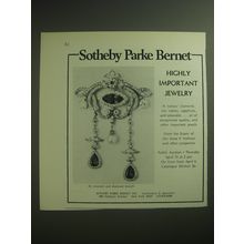 1974 Sotheby Parke Bernet Ad - Highly important jewelry