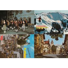 Kitzbuhel Bicycle Cycle Race Skiing Street Dancers 4x Austria Postcard s