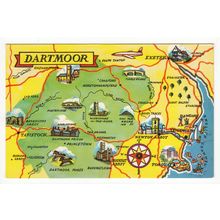 Dartmoor Map Postcard Devon 2047
