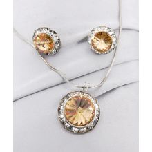Roundelle Crystal Necklace & Post Earrings Set - Topez - NE-40007S-LCT