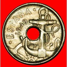 Ⰶ GENERALISSIMO FRANCO (1947-1975): SPAIN★ 50 CENTIMOS 1954★LOW START★NO RESERVE