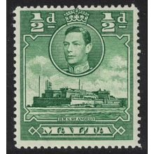Malta HMS St Angelo ½d green 1943 MNH SG#218