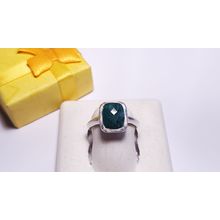 Estate 3.0ct Real Cushion Cut faceted Emerald Brush/bezel SterlingSilver Rg22278