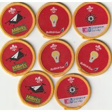 Scout Badges - Cub Activity Sponsored x 8 - 2000's - Black Back (BY29)