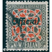 New Zealand 1938 9d red & grey-black Perf 13½x14 Official SGO129 used