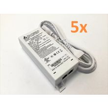 Lot of 5 - Delta PoE Injector 56V Gigabit Single Port Over Ethernet ADP-60HR B