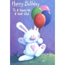Happy Birthday To A Special 4 Year Old - Birthday Greeting Card - 06017