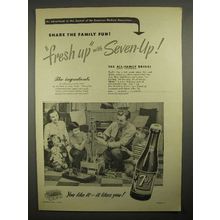 1949 7up Soda Ad - Share the Family Fun, Fresh Up