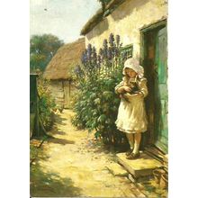 Art WILLIAM KAY BLACKLOCK The Cottage Door Postcard (Medici 1897)