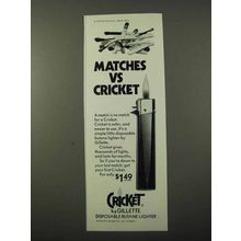 1972 Cricket Disposable Butane Lighter Ad