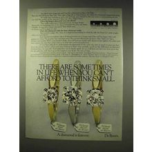1980 De Beers Diamond Ad - Can't Afford to Think Small