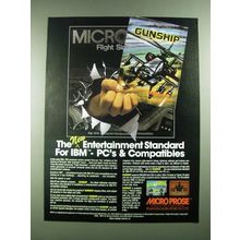 1988 Micro Prose Gunship Simulation Software Ad