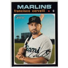 2020 Heritage High Number baseball card 532 Francisco Cervelli - Miami Marlins