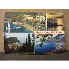 multiview, SALUTI DA GARDA, ITALY used postcard dated 1987 =