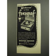 1952 Webster Chicago Webcor Fonograf Ad - Webcor a fine fonograf