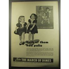 1953 March of Dimes Ad - Both of them had polio