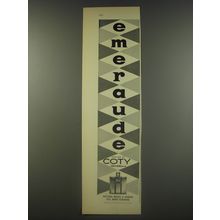 1956 Coty Emeraude Perfume Advertisement