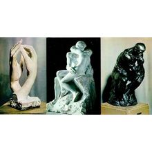 Auguste Rodin La Cathedrale Baiser Penseur 3x Sculpture Postcard s