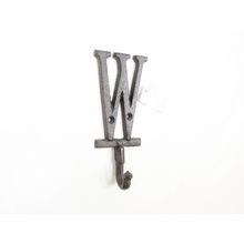 Pack Of 2] Cast Iron Letter W Alphabet Wall Hook 6""
