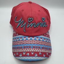 Disney Parks Minnie Mouse Youth Hat Coral Pink Heart Cap Adjustable Kids