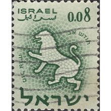 ISRAEL, Zodiac, Leo, green 1961, 0.08Lira, #2