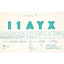 Saronno Varese Italy QSL 1960s Old Amateur Italian Radio Postcard