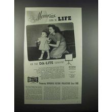 1947 Da-Lite Challenger Movie Screen Ad - Memories